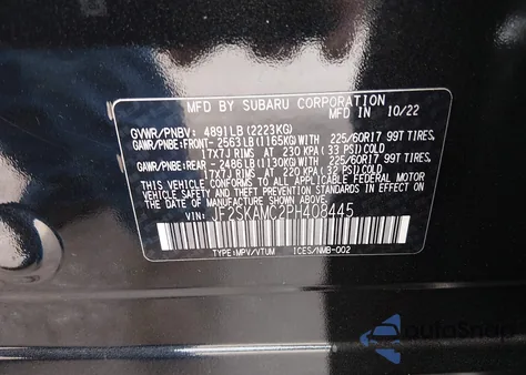 2023 Subaru Forester Wilderness из США, поврежденный, VIN JF2SKAMC2PH408445